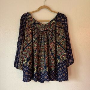 Sacred Threads Multicolor Boho Blouse